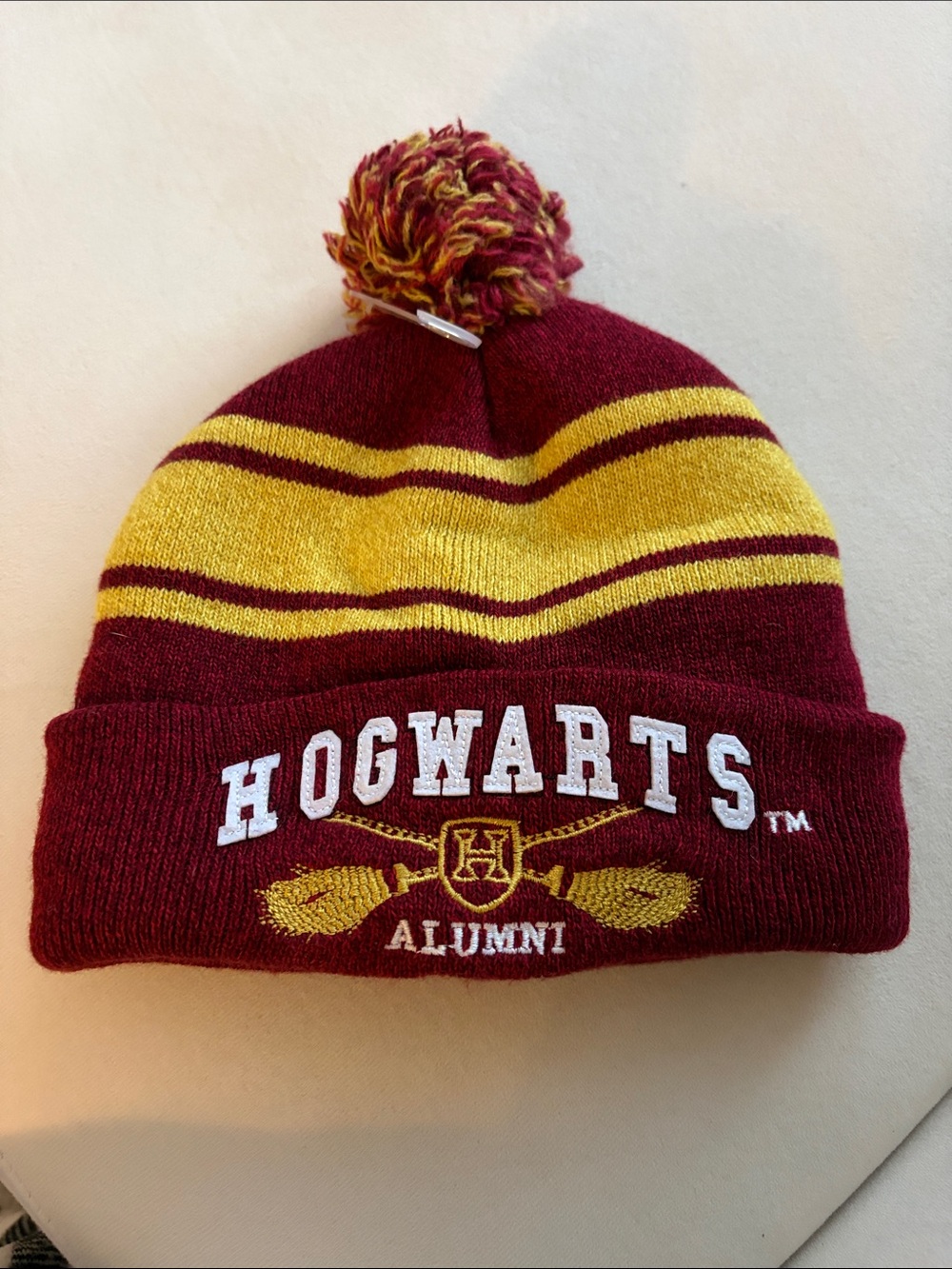 Hogwarts Alumni Beanie Hat in Maroon and Gold